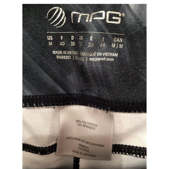 MPG WOMENS SIZE MEDIUM GREEN PATTERNED HI RISE CROPPED LEGGINGS - Picture 4 of 4